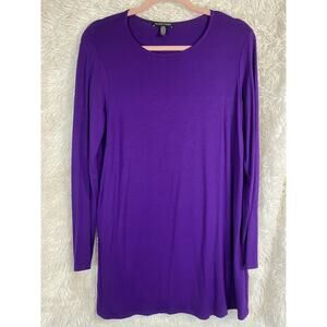 Eileen Fisher Long Sleeve Purple/Plum Tunic with Side Slits Sz Small